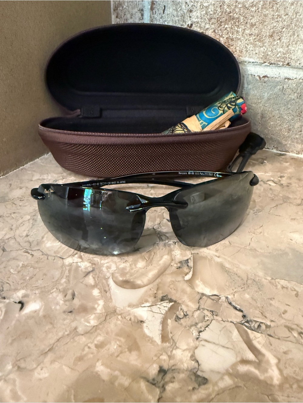 Maui Jim Gloss Black Frame Sunglasses with Neutral Gray Polarized Lenses